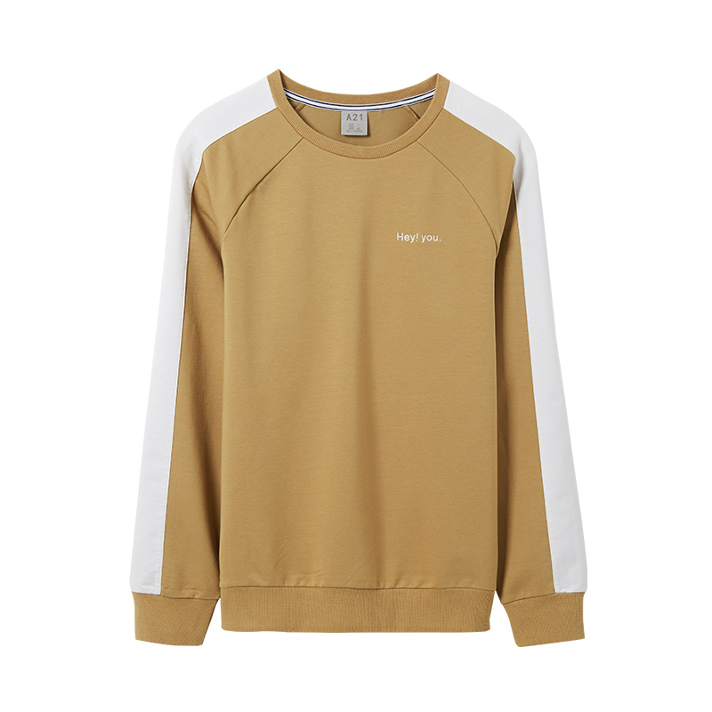 A21以纯线上品牌2018春季新品男士卫衣刺绣字母圆领长袖卫衣男4811310027