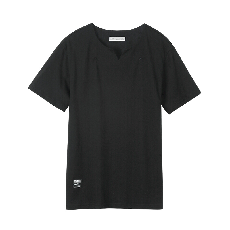 A21以纯线上品牌2018夏季新品男装短袖T恤男v领休闲青年潮男上衣4821331002