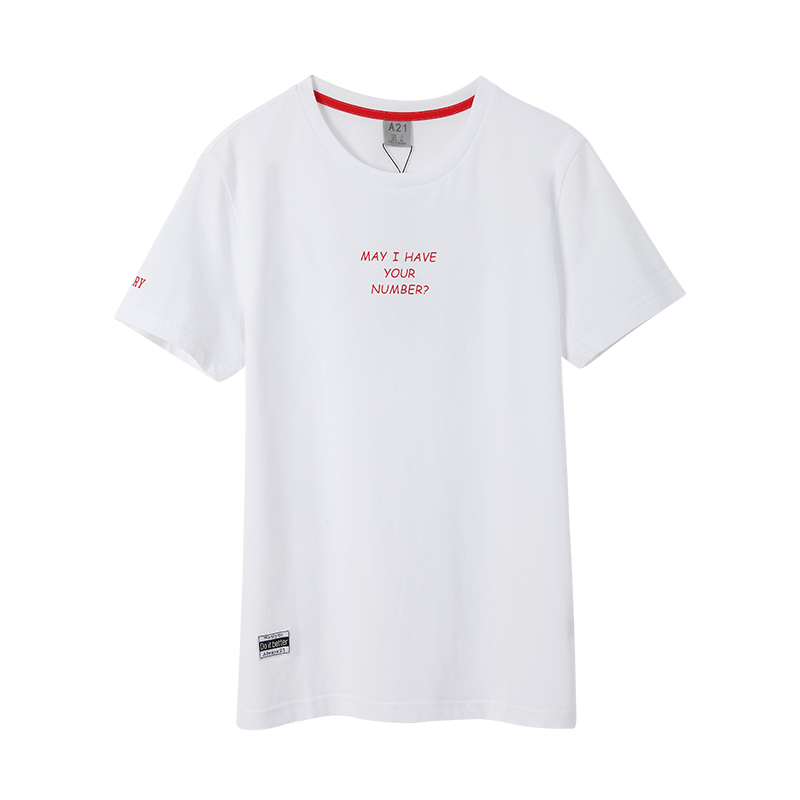 A21新款夏季短袖T恤男 2018圆领男士打底衫潮流字母印花男装衣服