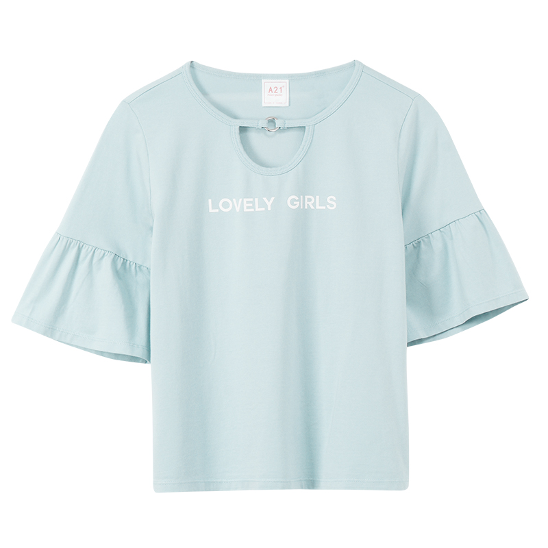 A21以纯线上品牌2018夏装新品女装T恤潮流个生字母女款上衣4822320002