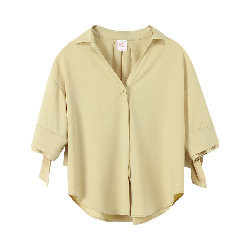 A21以纯线上品牌2018夏装新品女装衬衣女 学生时尚潮流中袖休闲衬衫4822175001