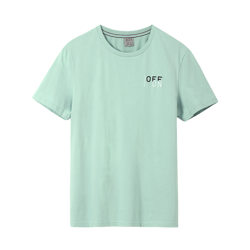 A21以纯线上品牌2018夏季新品男装短袖T恤男刺绣修身圆领短袖男T恤4821330033