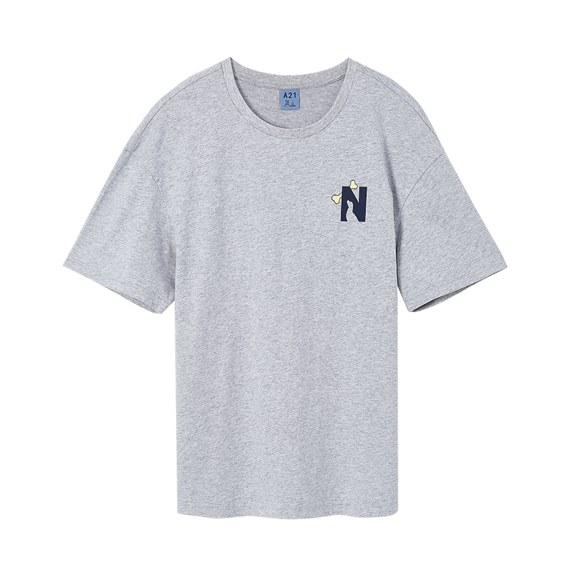 A21以纯线上品牌2018夏季新品男装短袖T恤男圆领字母印花短袖男T恤4821330057