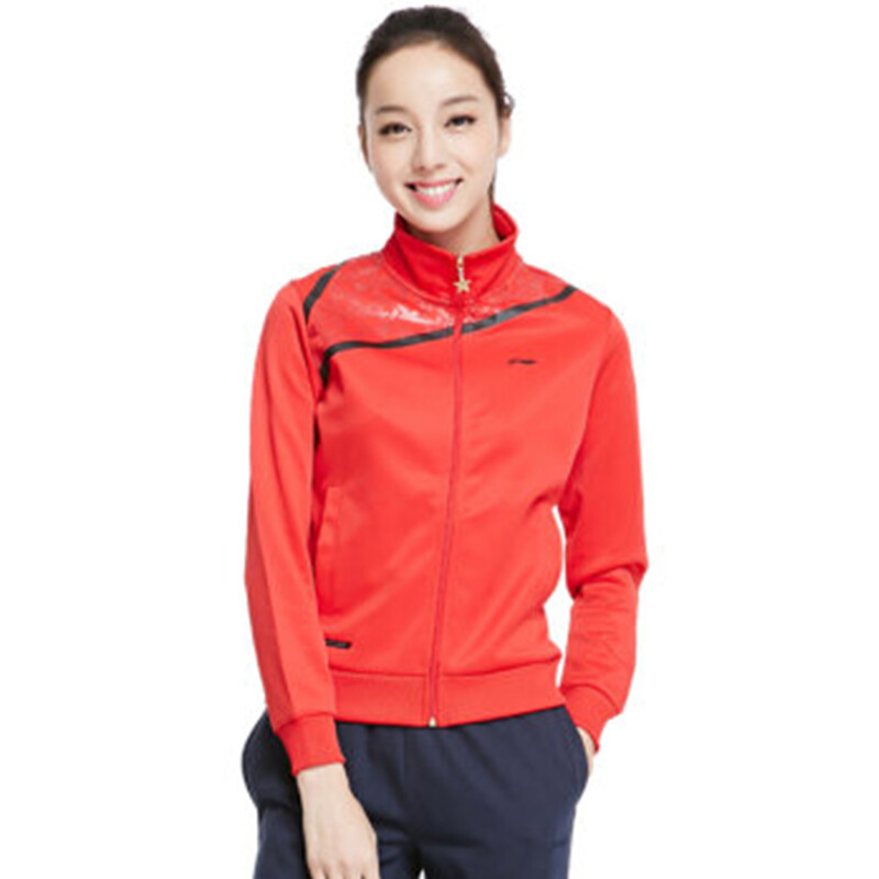 李宁女款运动休闲开衫无帽卫衣