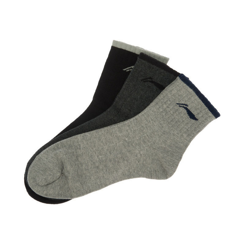 李宁男式训练系列男子中袜三双装