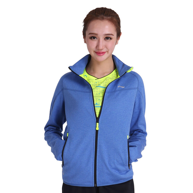 李宁运动服女款跑步运动休闲训练服开衫卫衣