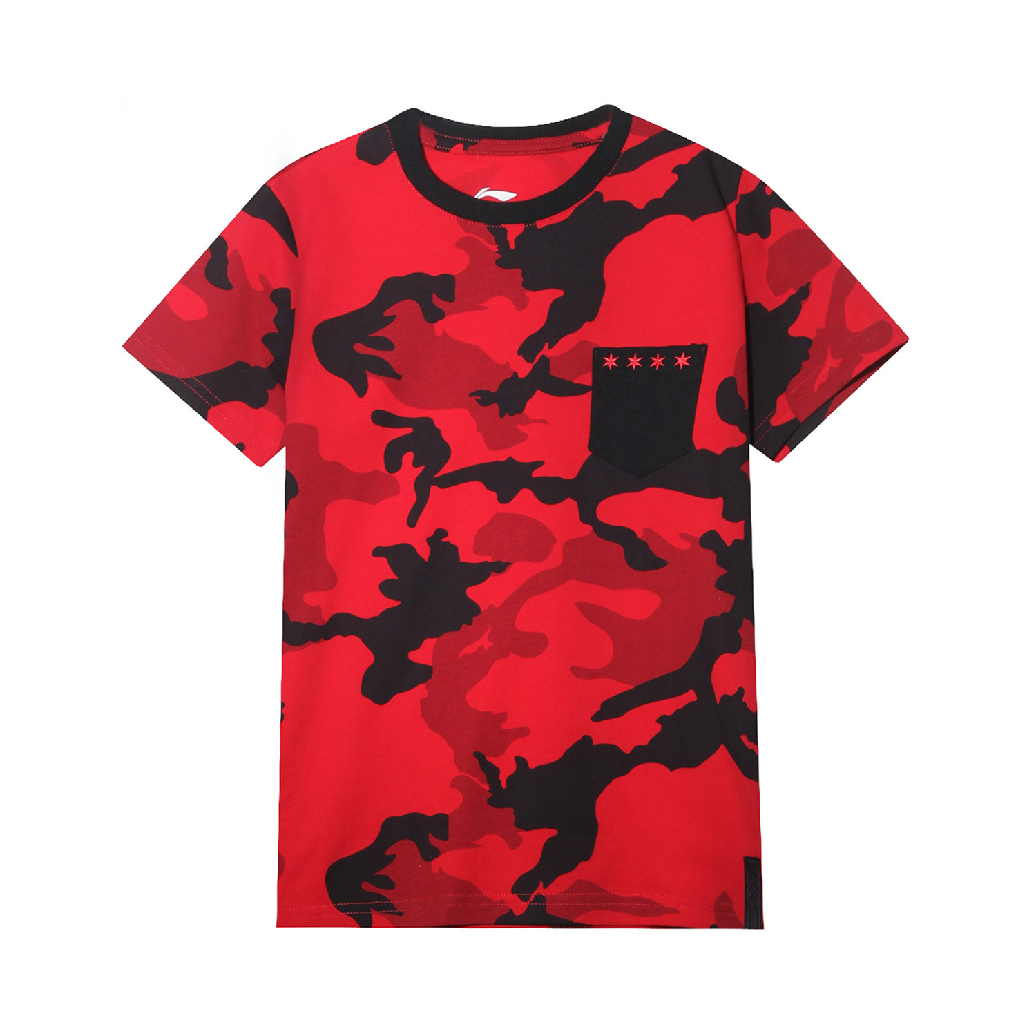 李宁童装男童圆领短袖t恤夏季吸湿透气中大童儿童t恤短袖