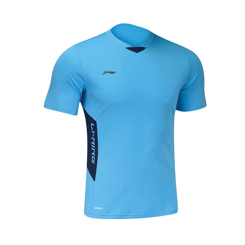 李宁LI-NING男子速干足球比赛服上衣夏季透气清爽短袖T恤