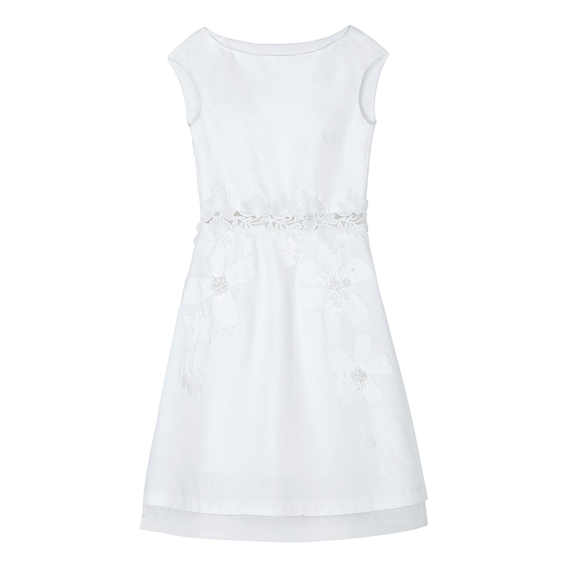 烟花烫尔叙2018夏新款套头修身显瘦简约淑女中长连衣裙 心曲3810170