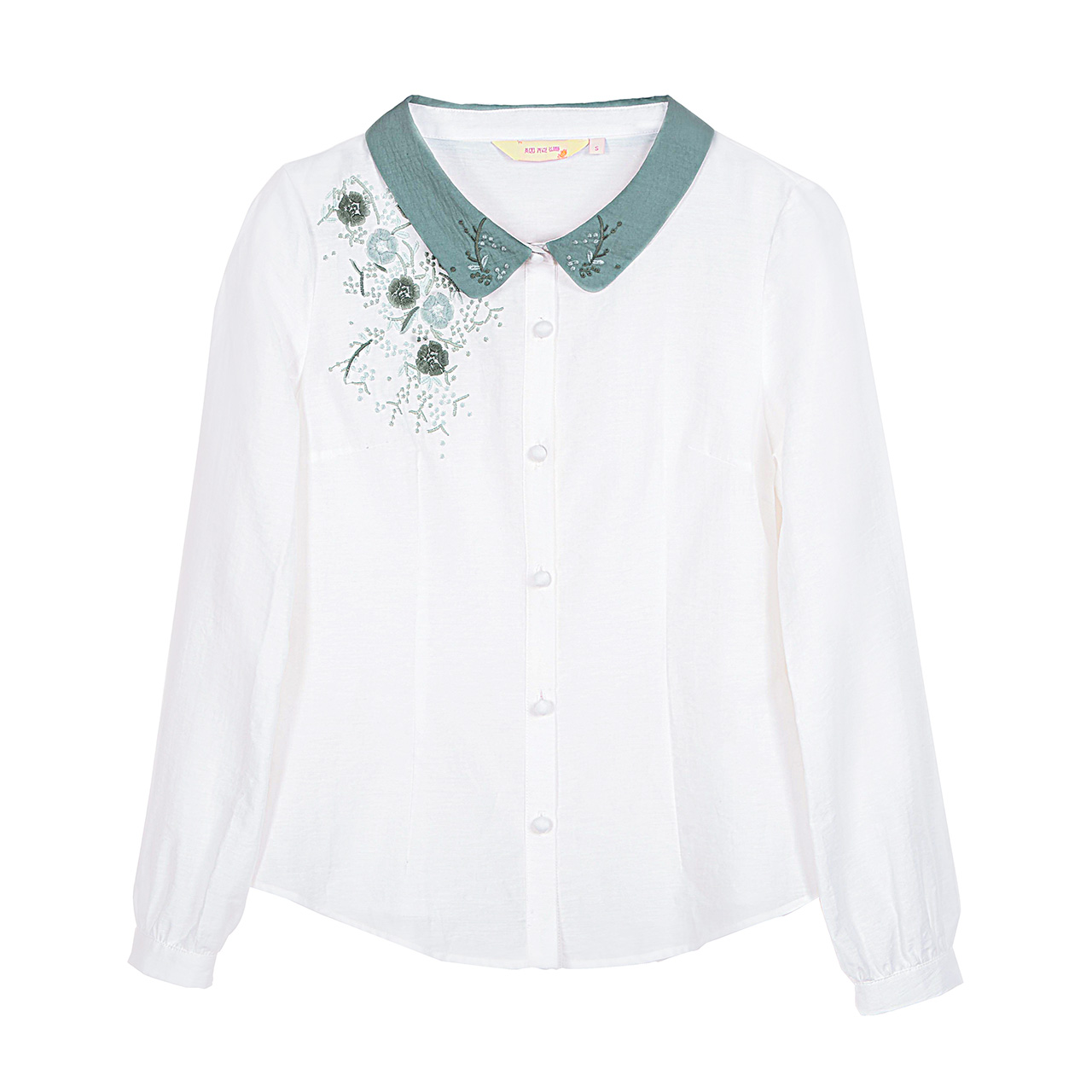 烟花烫苏白衬衫女秋2018新款长袖绣花开衫修身显瘦上衣 晚晴3831860