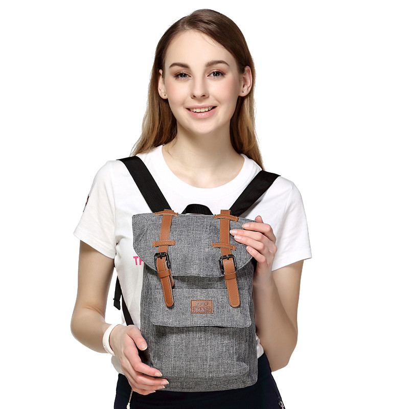 美国第一户外 双肩背包女潮 新款韩版帆布简约休闲旅行包女