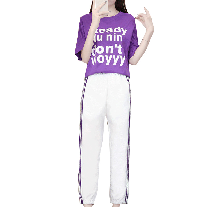 邑概念 运动套装女夏新款大码宽松网红气质休闲两件套夏季运动服春秋