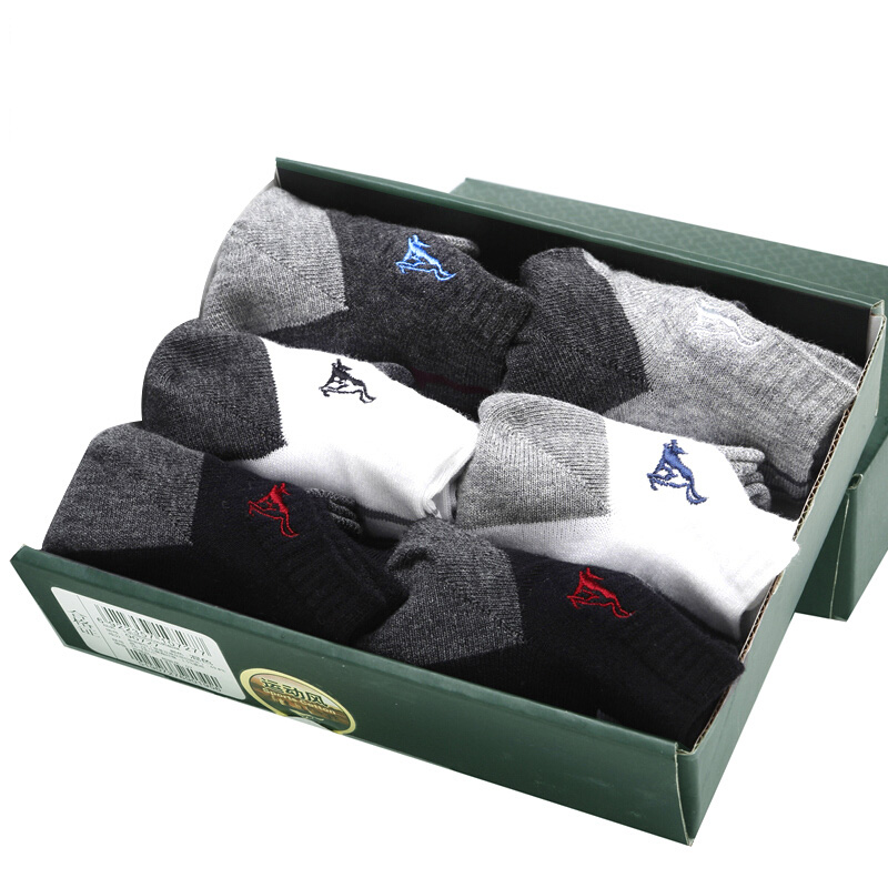 七匹狼(SEPTWOLVES)混色薄款运动风男船袜（颜色随机）6双盒装