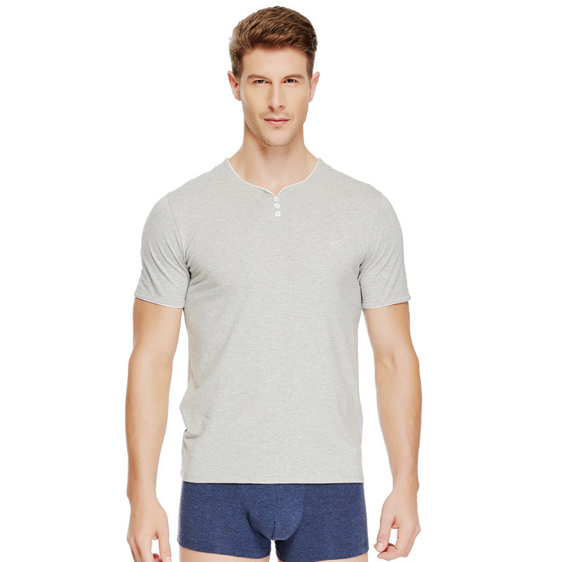 七匹狼男士夹边装饰领短袖 T恤