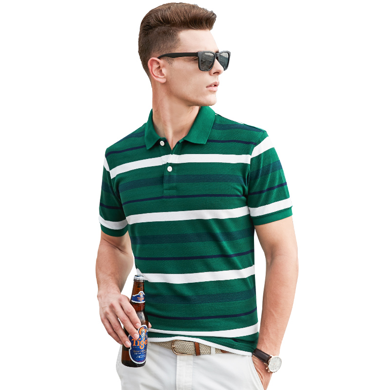 杰米克(JenMick)夏季新款美式经典精英休闲翻领珠地POLO衫纯棉T恤