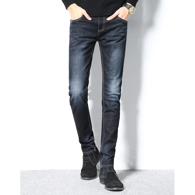 JenMick/杰米克2018秋季新款磨白磨白直筒小脚男士牛仔长裤