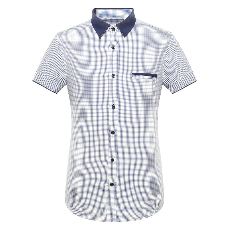 阿仕顿2017夏季新品商务休闲修身方领男款衬衫 时尚衬衣内搭