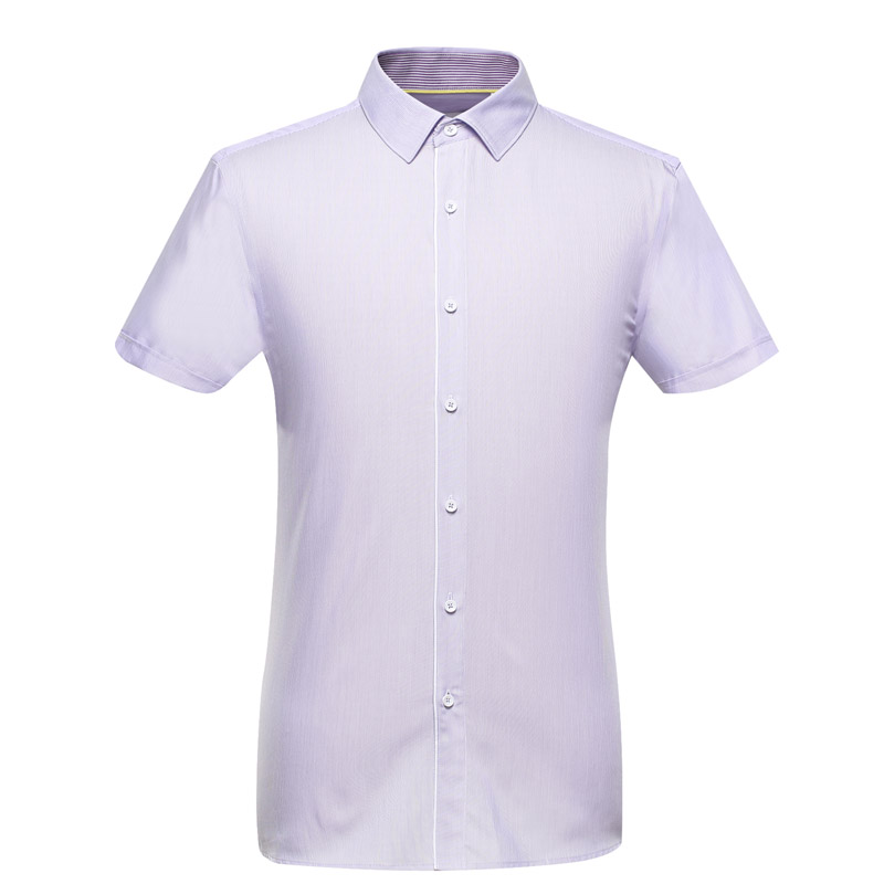 阿仕顿2017新品夏季休闲男装短袖衬衫 宽松方领时尚带纽扣衬衣