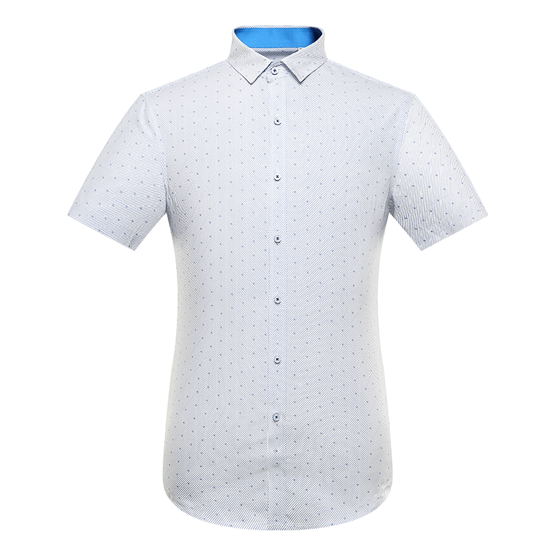 阿仕顿男士商务休闲衬衫方领修身夏季薄款短袖衬衣男装