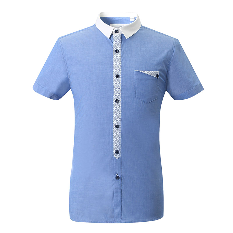 阿仕顿青年男士薄款衬衫夏季时尚短袖衬衣修身上衣