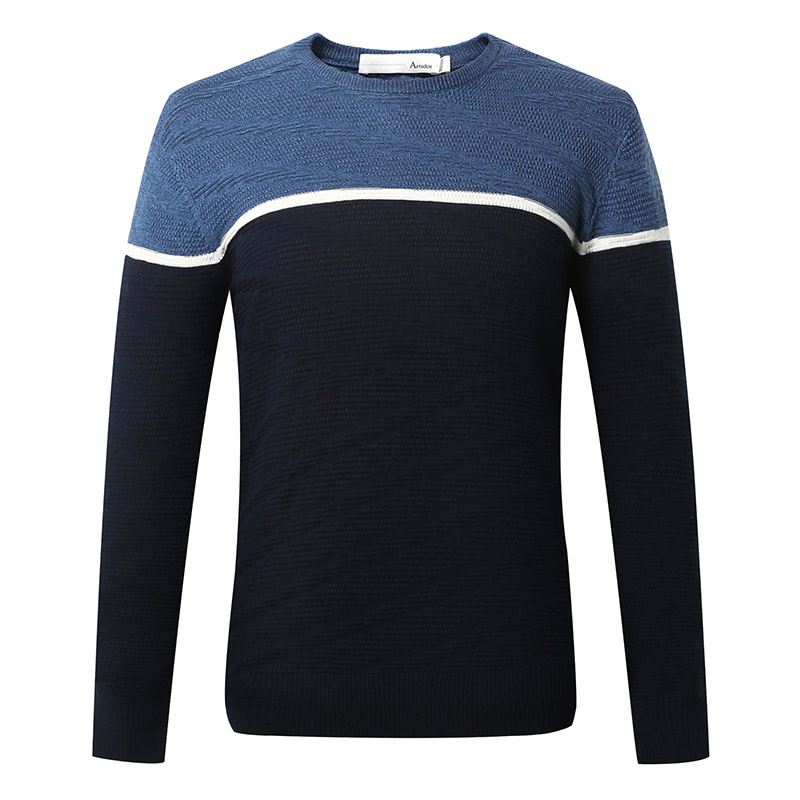 Artsdon/阿仕顿秋冬新品男士毛衫 圆领条纹休闲针织衫毛衣
