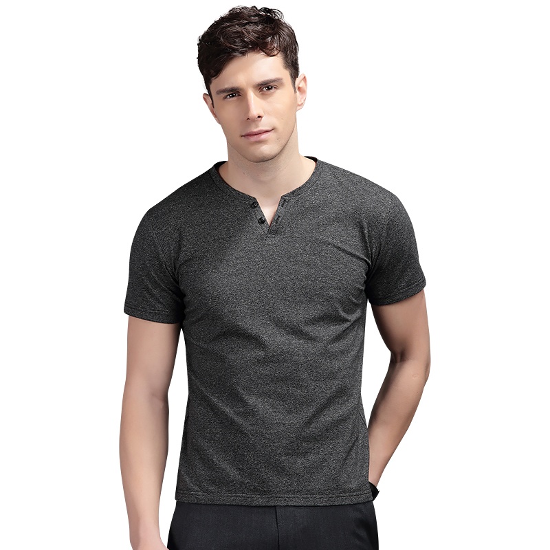 HODO红豆男装夏季男士T恤轻商务休闲V领短袖T恤男