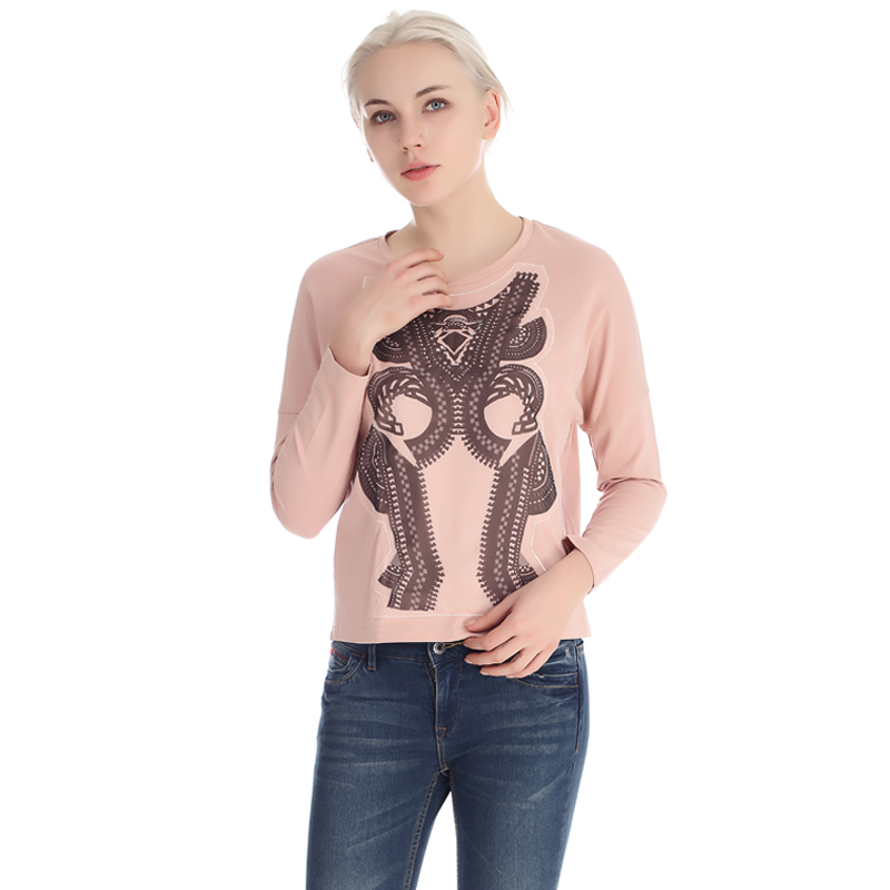 A&D女士图腾图案棉T恤