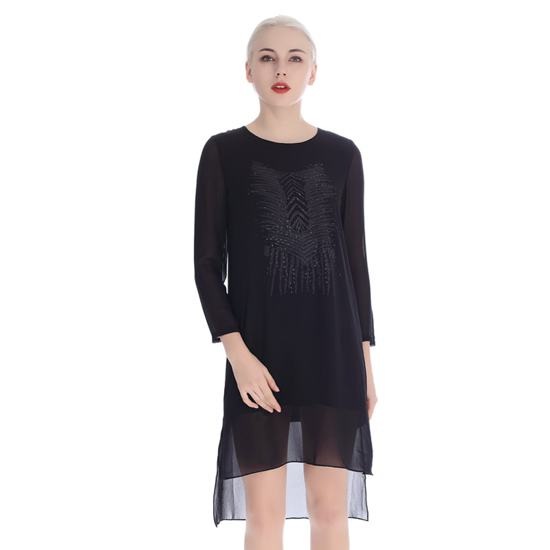 A&D女士欧风个性前短后长款连衣裙