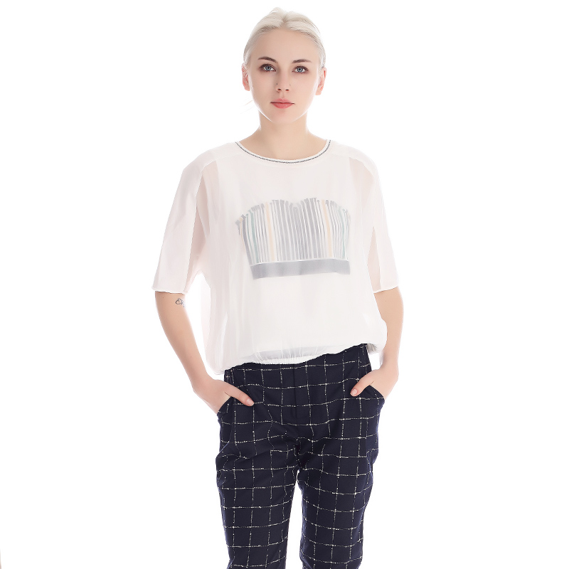 A&D女士印花双层T恤