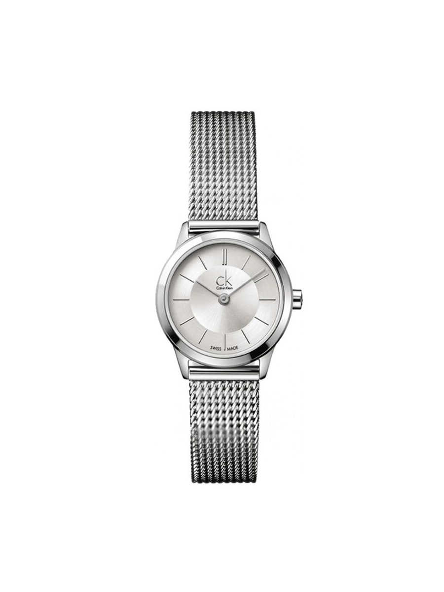 卡文克莱 CK手表女表 米兰编织钢带防水石英表白底 女表K3M23126 白色