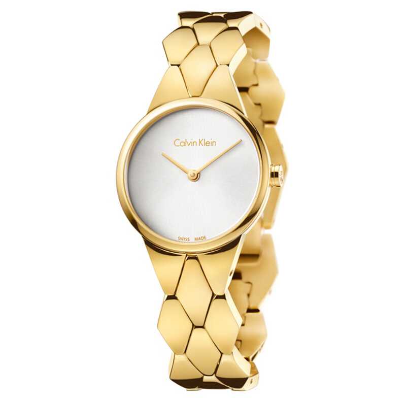 卡文克莱ck手表 SNAKE蜿蜒系列石英女表 K6E23546 金色