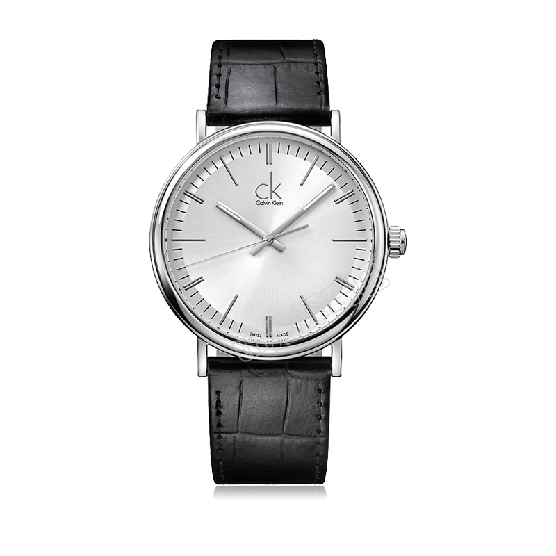 卡文克莱CK手表男士 夜光防水皮带石英表瑞士时尚商务 K3W211C6 白色