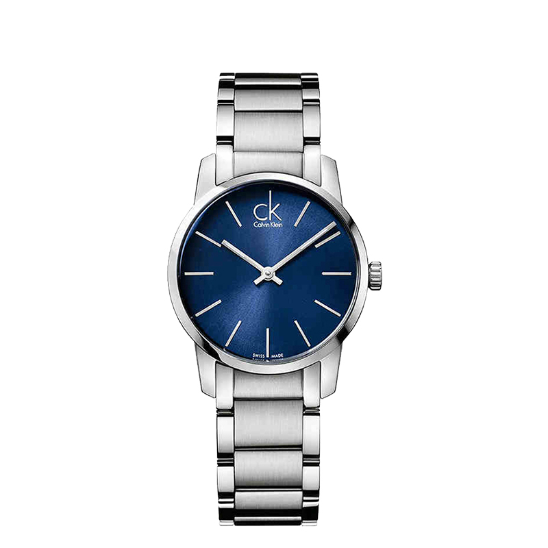 CK卡文克莱（CalvinKlein）手表女表夜光蓝盘钢带石英表K2G2314N 深蓝色