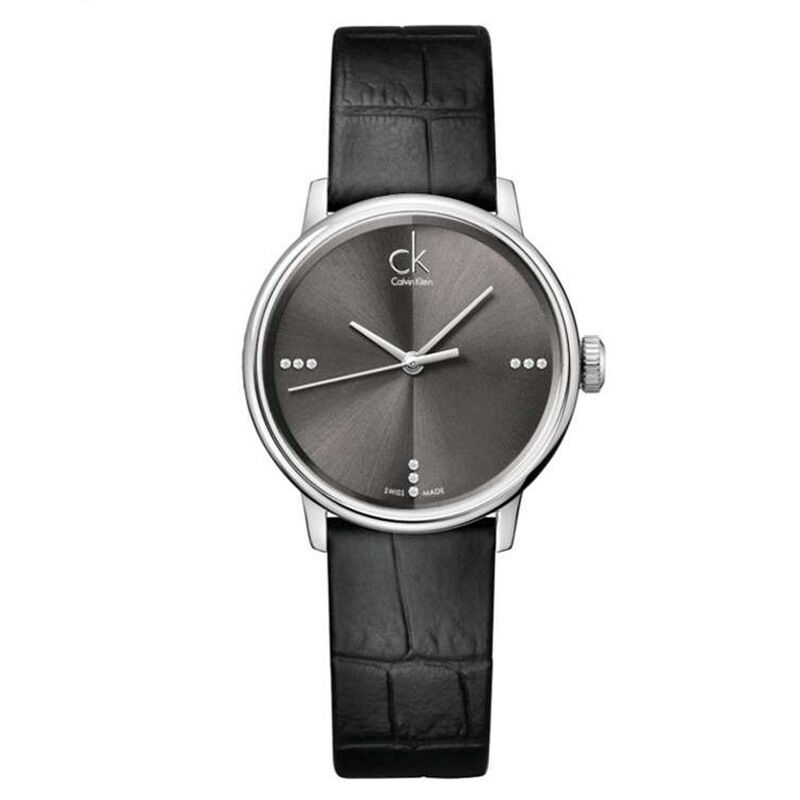 CK卡文克莱（CalvinKlein）手表时尚钢带皮带女手表 K2Y2Y1CU 黑色