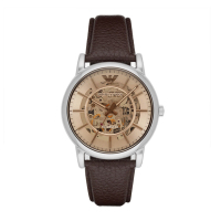 阿玛尼 男士手表全自动机械表镂空 新款机械表 男款AR1982 棕色