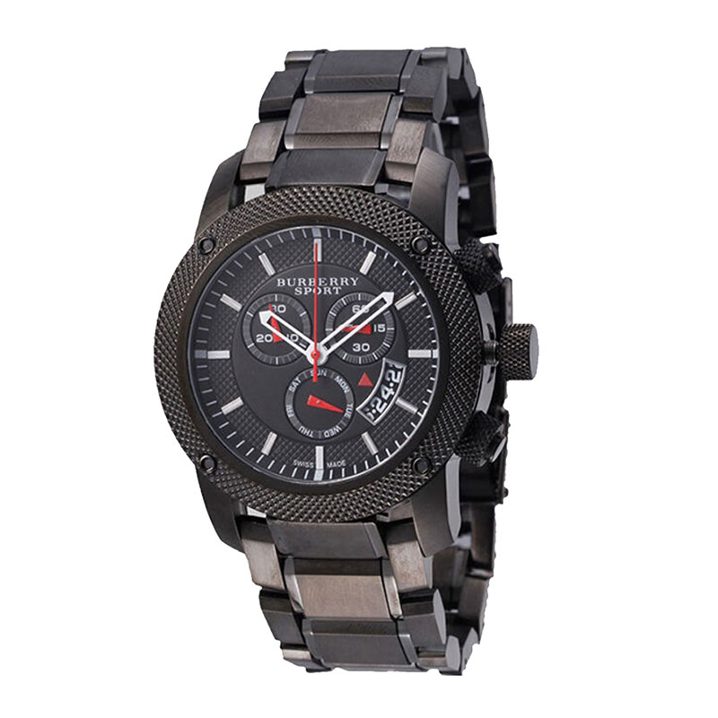 巴宝莉（BURBERRY）手表 钢带圆盘日历情侣表男表女表 BU7703 黑色