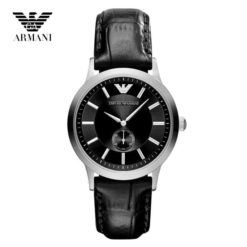 阿玛尼（ARMANI）手表时尚潮流简约石英情侣男女手表 AR9100女款 黑色