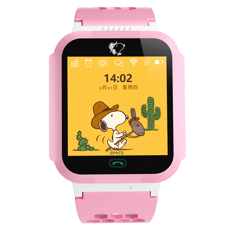 史努比(SNOOPY)儿童智能手表定位电话手表多功能触屏智能时尚儿童手表TD-02 G9粉红色