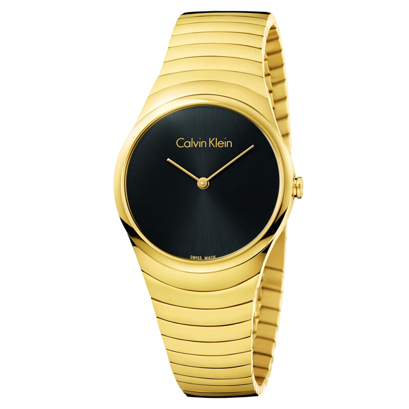 CK卡文克莱（CalvinKlein）手表 WHIRL系列 女表简约金色石英女士腕表