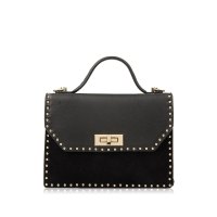 LANCASTER PARIS 铆钉装饰翻盖牛皮迷你手提斜挎包 57345