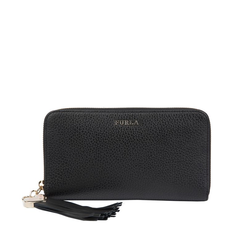 FURLA 流苏装饰荔枝纹牛皮长款钱包 PQ41D10