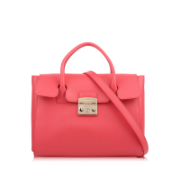 FURLA/芙拉 METROPOLIS翻盖荔枝纹牛皮大号女士手提斜挎包 BGZ8ARE