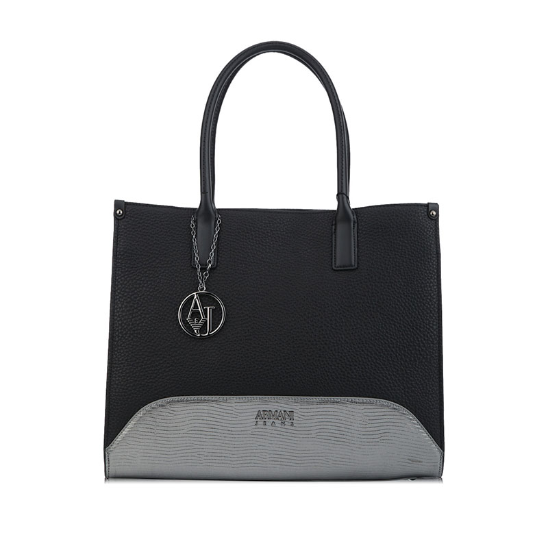 ARMANI JEANS LOGO挂件拼接女士手提包 9223447A822