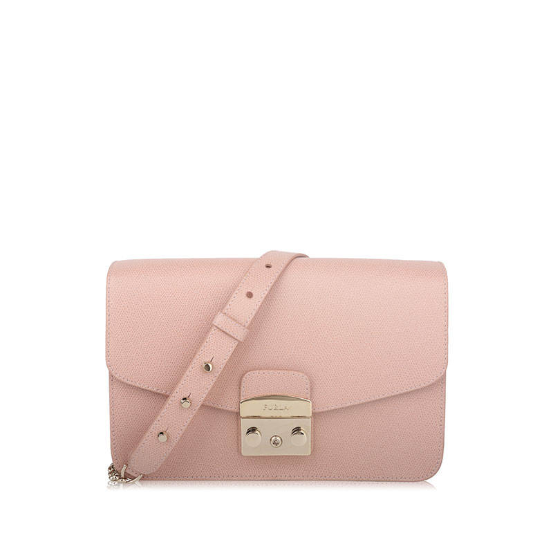 FURLA芙拉 METROPOLIS荔枝纹牛皮中号女士单肩包 BHV7ARE-1