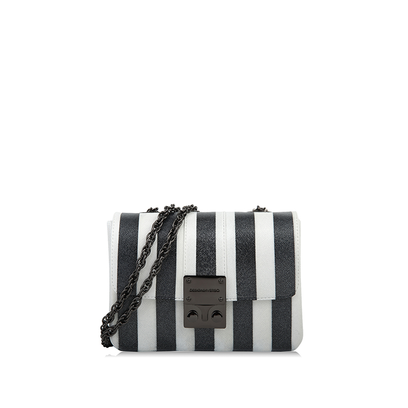DESIGN INVERSO 十字纹条纹印花女士斜挎包 AMALFI4