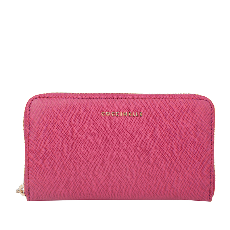 COCCINELLE 十字纹多卡位全拉链女士长款钱包 XW1113201-1