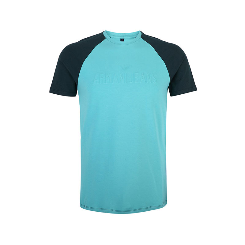 Armani Jeans 圆领拼色短袖男士T恤 3Y6T076J0AZ1802