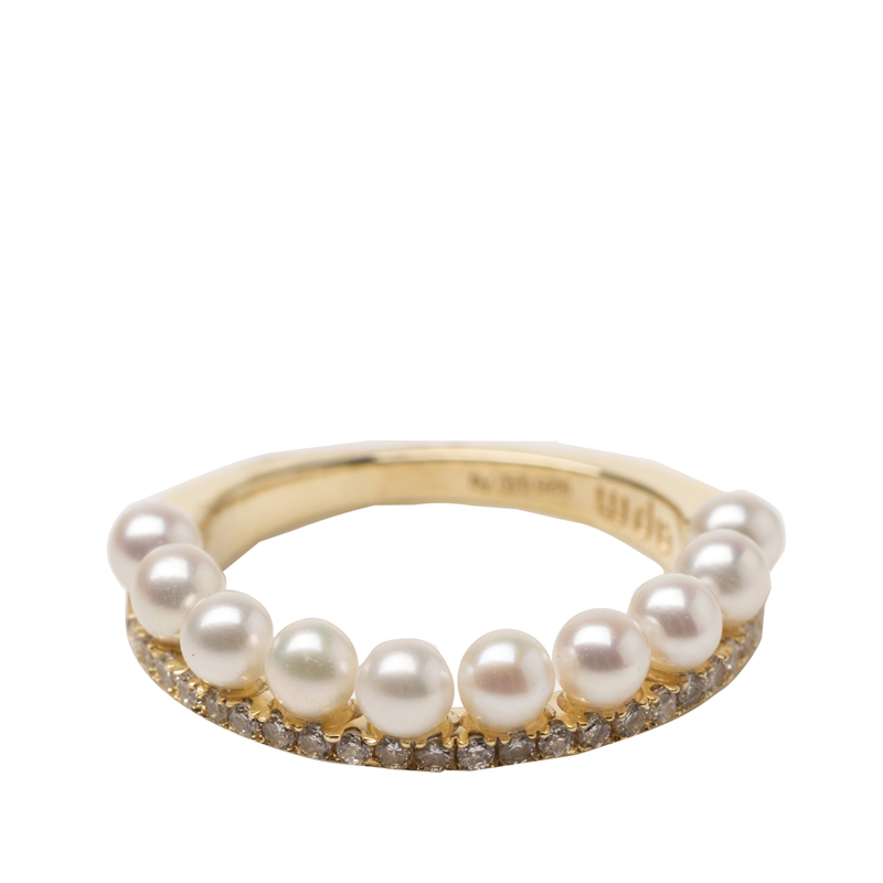 apm MONACO 镶嵌珍珠纯银女士戒指 A17205XPLYGOLD56