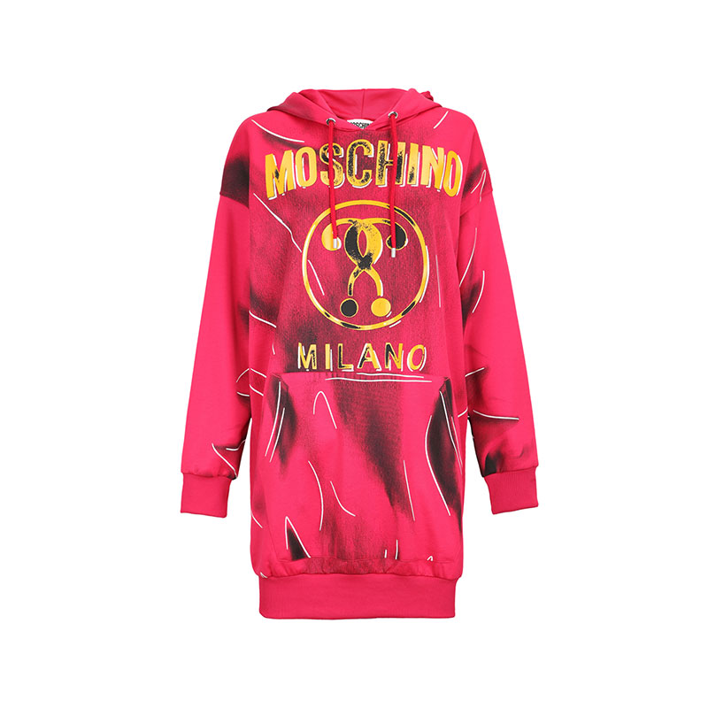 Moschino莫斯奇诺 LOGO印花连帽女士长袖卫衣 J17075527