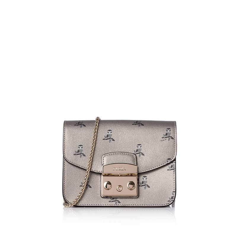 FURLA芙拉 METROPOLIS海龟图案印花牛皮女士斜挎包 BGZ7A81TONICOLORGOLDF
